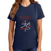 Ladies Essential T Shirt, RES_Red/White